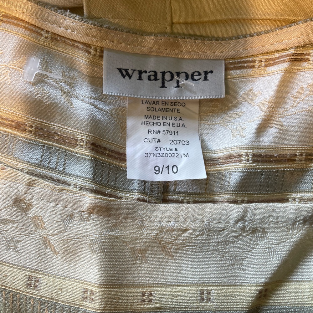 Wrapper Gold And Cream Patterned Top - image 1